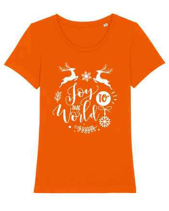 Joy to the World White 2 Bright Orange