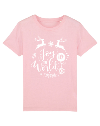 Joy to the World White 2 Cotton Pink