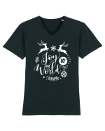 Joy to the World White 2 Tricou mânecă scurtă guler V Bărbat Presenter