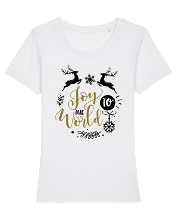Joy to the World Gold White