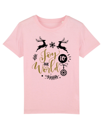 Joy to the World Gold Cotton Pink