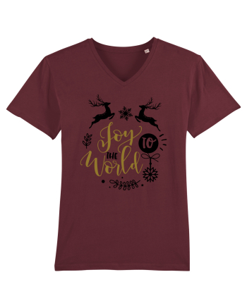 Joy to the World Gold Burgundy