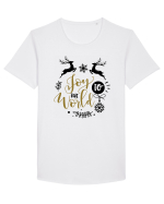 Joy to the World Gold Tricou mânecă scurtă guler larg Bărbat Skater