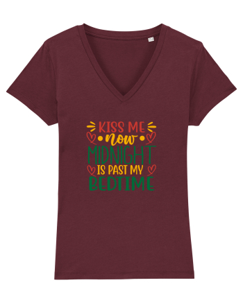 Kiss me now Xmas Burgundy