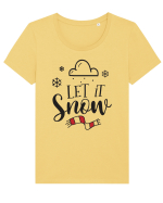 Let it Snow Red Tricou mânecă scurtă guler larg fitted Damă Expresser
