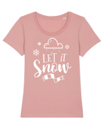 Let it Snow White Tricou mânecă scurtă guler larg fitted Damă Expresser
