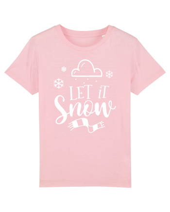 Let it Snow White Cotton Pink