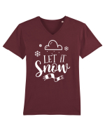 Let it Snow White Tricou mânecă scurtă guler V Bărbat Presenter