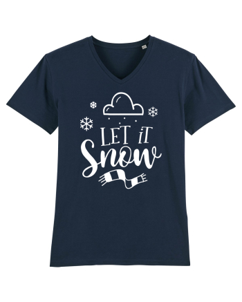 Let it Snow White French Navy