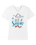 Let it Snow Blue Tricou mânecă scurtă guler V Bărbat Presenter