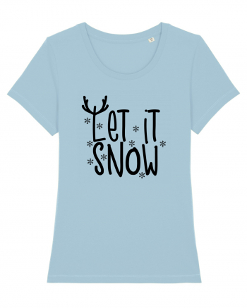 Let it Snow Reindeer Sky Blue