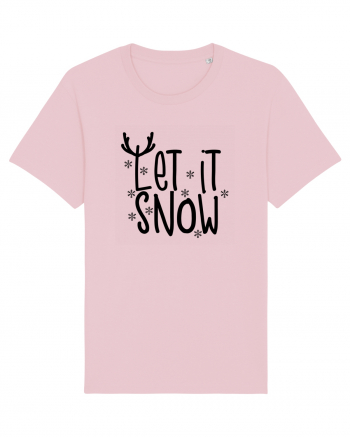 Let it Snow Reindeer Cotton Pink