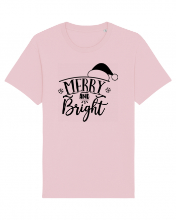 Merry and Bright Black Cotton Pink
