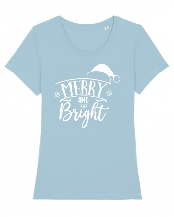Merry and Bright White Sky Blue