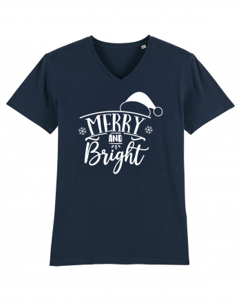 Merry and Bright White French Navy