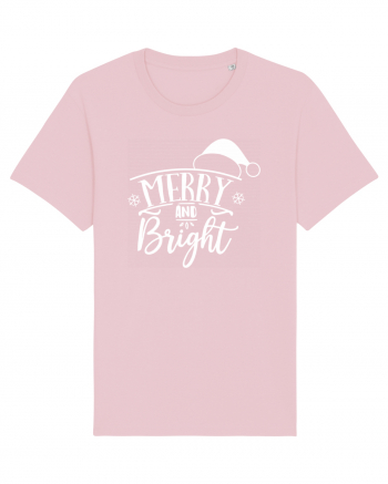 Merry and Bright White Cotton Pink