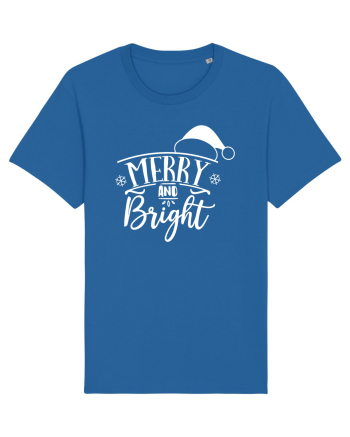 Merry and Bright White Royal Blue