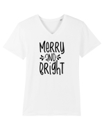 Merry and Bright 2 Tricou mânecă scurtă guler V Bărbat Presenter