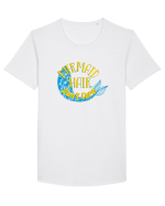 Mermaid Hair Tricou mânecă scurtă guler larg Bărbat Skater