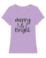 Merry and Bright 3 Tricou mânecă scurtă guler larg fitted Damă Expresser