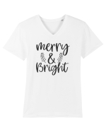 Merry and Bright 3 Tricou mânecă scurtă guler V Bărbat Presenter