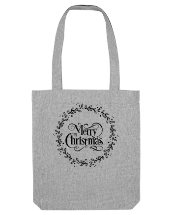 Merry Christmas Round Black Heather Grey