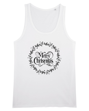 Merry Christmas Round Black White