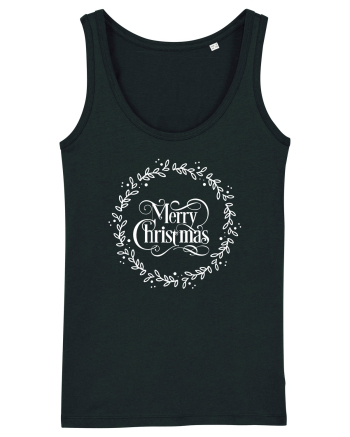 Merry Christmas Round White Black