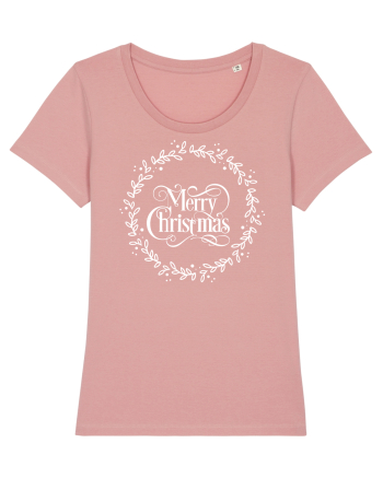 Merry Christmas Round White Canyon Pink