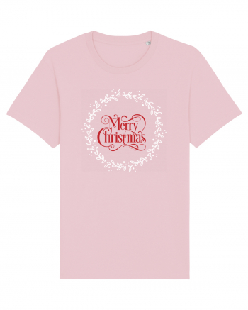 Merry Christmas Round Red Cotton Pink