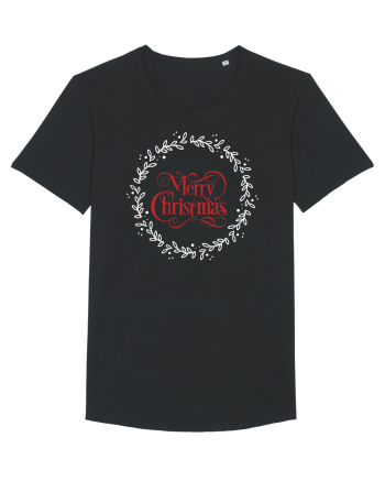 Merry Christmas Round Red Black