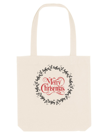 Merry Christmas Round Red 2 Natural