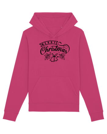 Merry Christmas Black Bells Raspberry