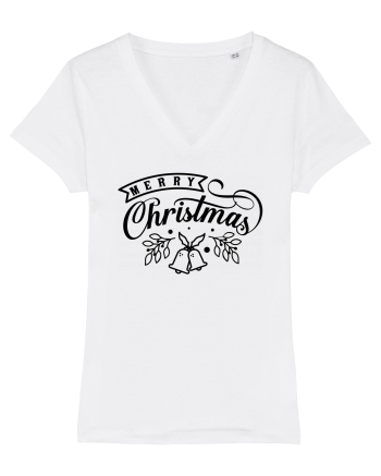 Merry Christmas Black Bells White