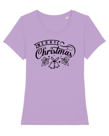 Merry Christmas Black Bells Lavender Dawn