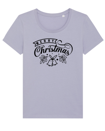 Merry Christmas Black Bells Lavender