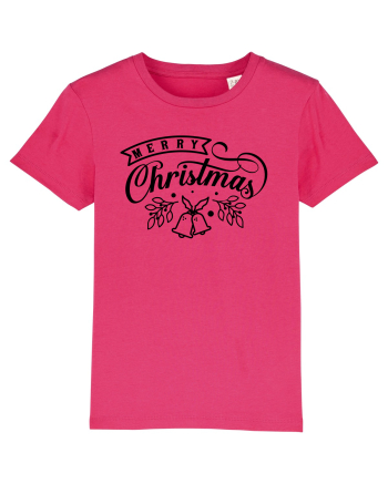 Merry Christmas Black Bells Raspberry