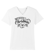 Merry Christmas Black Bells Tricou mânecă scurtă guler V Bărbat Presenter