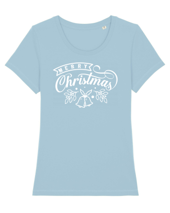 Merry Christmas White Sky Blue