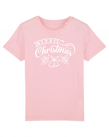 Merry Christmas White Cotton Pink