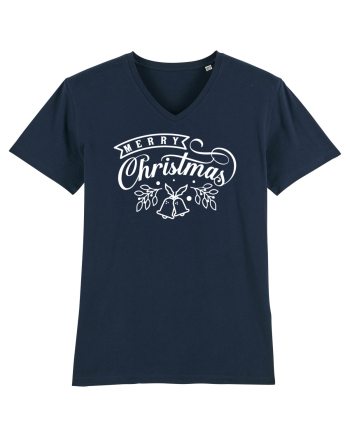 Merry Christmas White French Navy