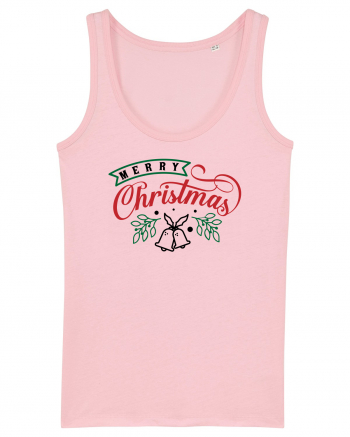 Merry Christmas Bell Green Cotton Pink