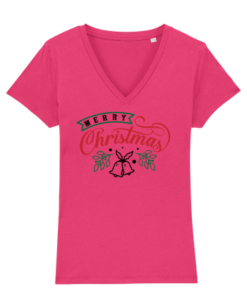 Merry Christmas Bell Green Raspberry