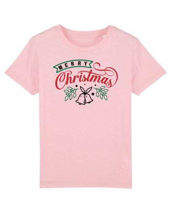 Merry Christmas Bell Green Cotton Pink