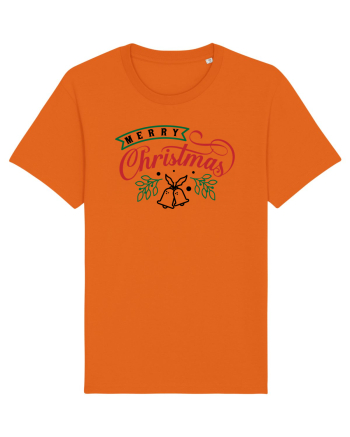 Merry Christmas Bell Green Bright Orange
