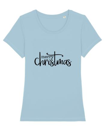 Merry Christmas Writing Sky Blue