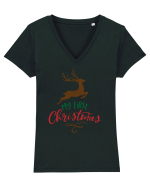 My First Christmas Reindeer Tricou mânecă scurtă guler V Damă Evoker