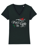 Peace on Earth Color Tricou mânecă scurtă guler V Damă Evoker
