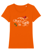 Peace on Earth Color Tricou mânecă scurtă guler larg fitted Damă Expresser