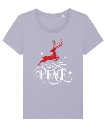 Peace White Reindeer Red Lavender